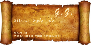 Gibicz Győző névjegykártya